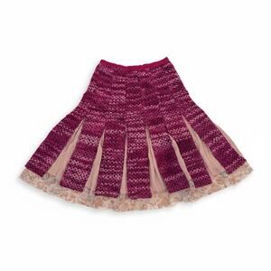 Louis Vuitton FW2006 Marc Jacobs Runway Bouclé Knit Tweed Chiffon Skirt 36